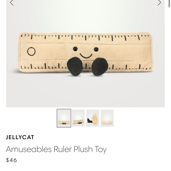 Jellycat Other - Jellycat Amuseables Ruler Plush - Cream and Black